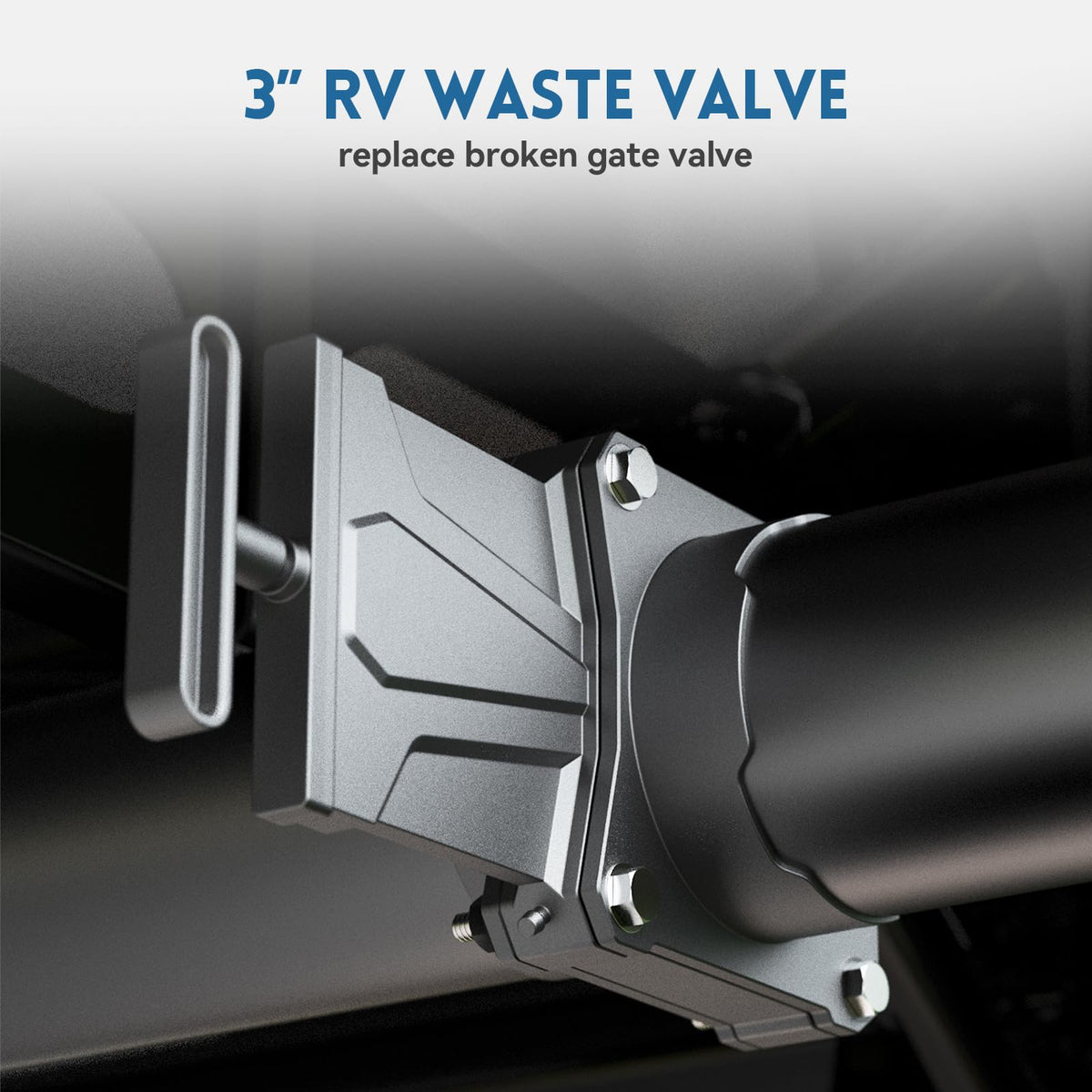 DUMPMAN rotatable handle close-up demonstrating easy flow control operation