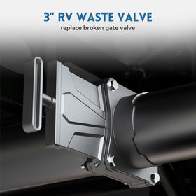 DUMPMAN rotatable handle close-up demonstrating easy flow control operation