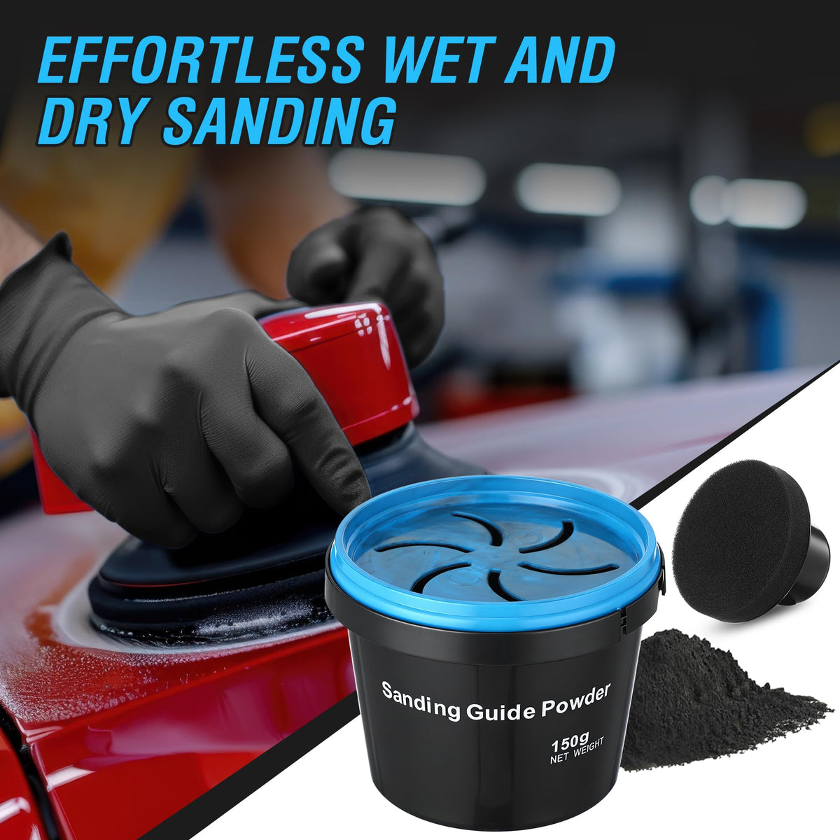 Dunkive used during wet sanding demonstrating contrast visibility and workflow flexibility