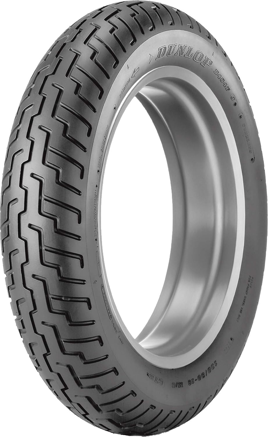 DUNLOP D404 front profile showing tire shape and cruising stability