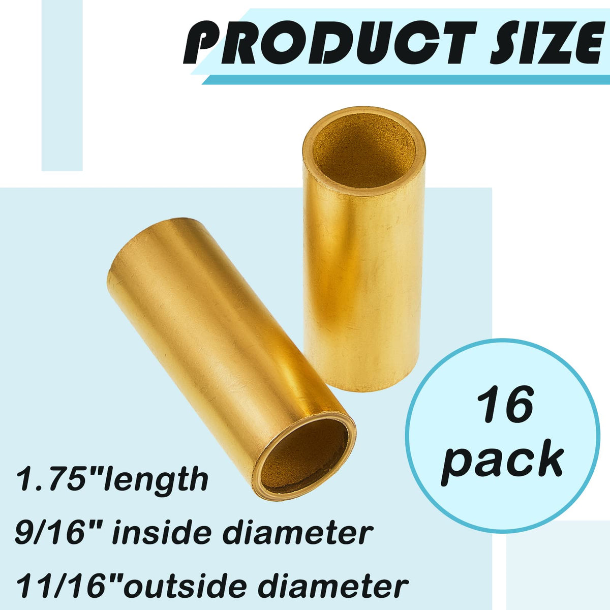 Dunzy close-up of bushing profile showing precise 9/16" ID for correct fit