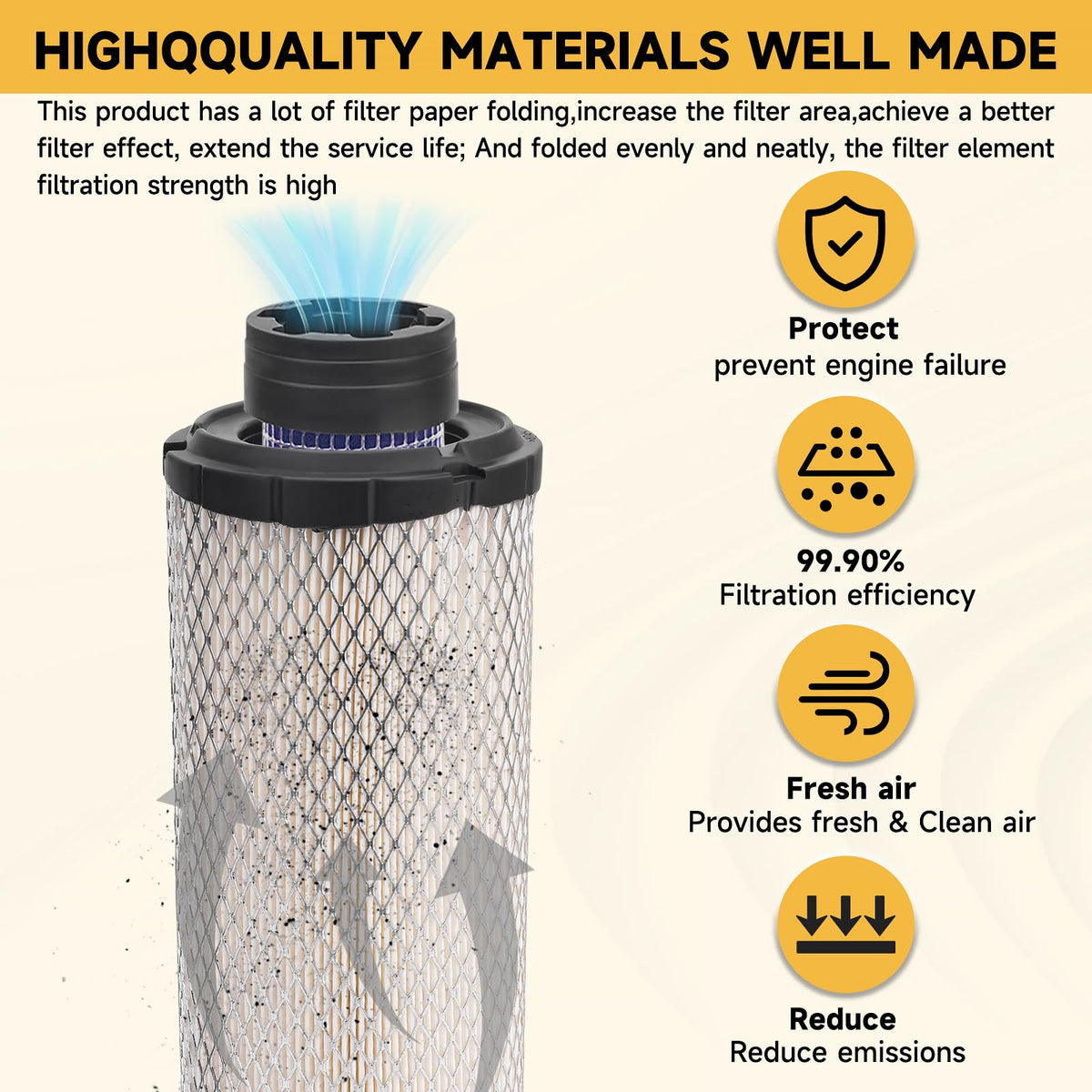 DUOOK assembled inner and outer filters side by side showing correct fit benefit simplified maintenance