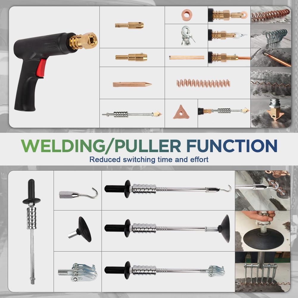 DUOYI puller hook attached to panel demonstrating efficient dent pulling benefit