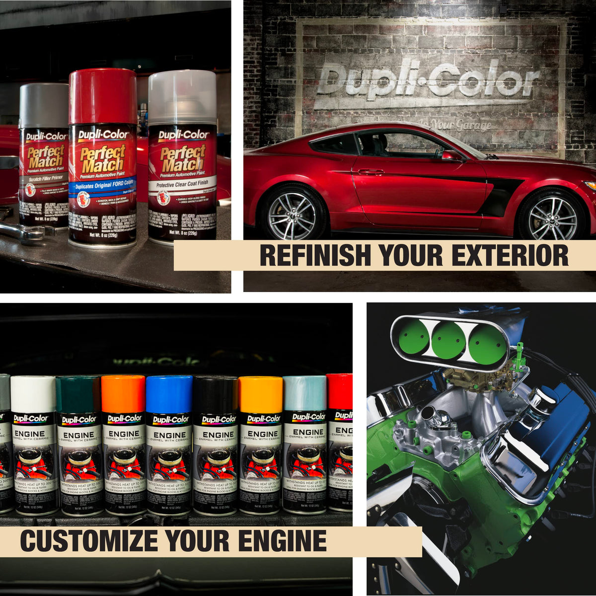 Dupli-Color applied on car panel showing durable, glossy finish