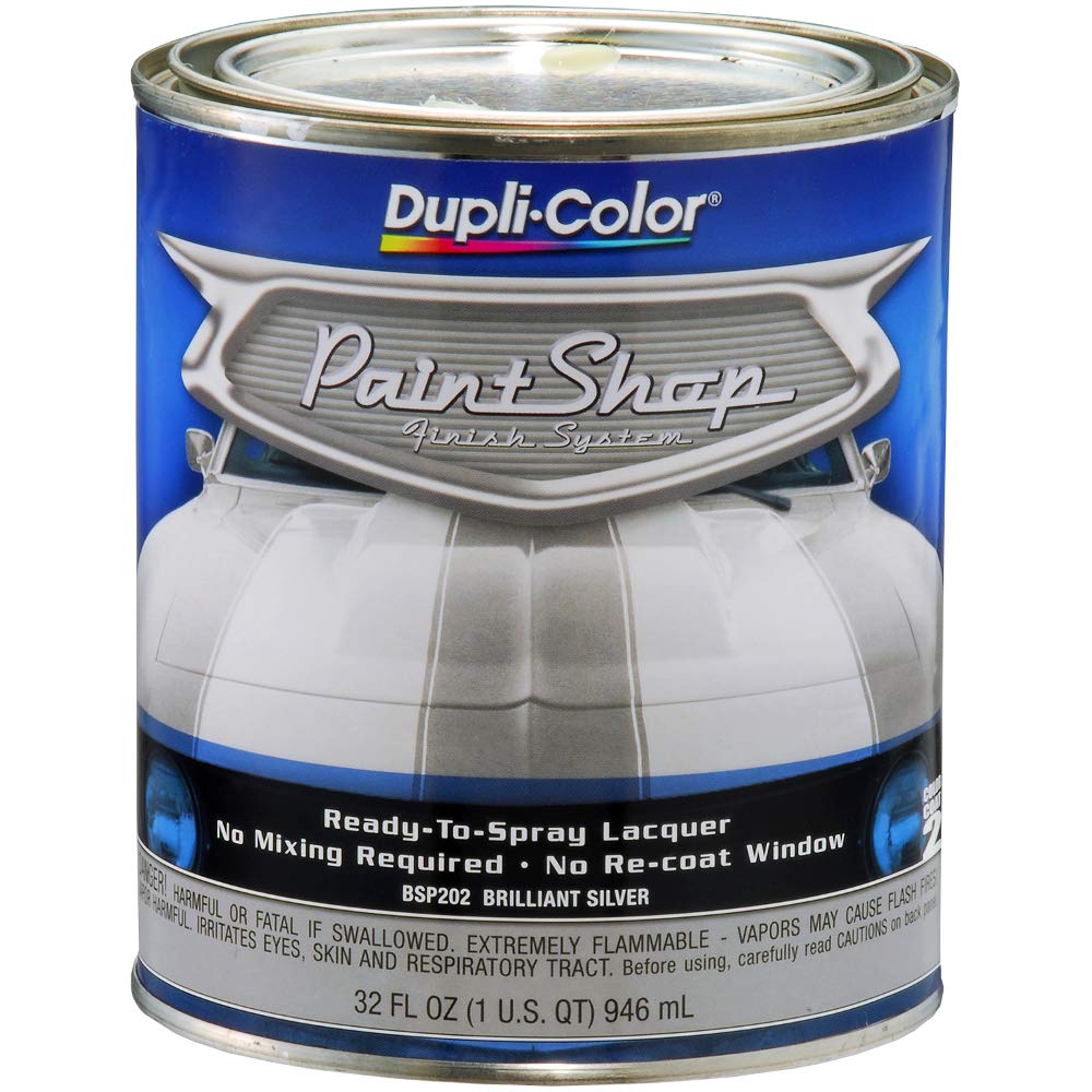 Dupli-Color front can showing Brilliant Silver metallic label and benefit quick-start