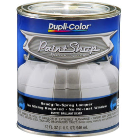 Dupli-Color front can showing Brilliant Silver metallic label and benefit quick-start