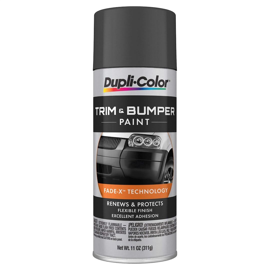 Dupli-Color aerosol can front view showing label and charcoal color benefit