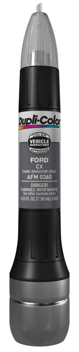 Dupli-Color front packaging showing Dark Shadow Gray kit and quick identification benefit