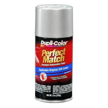 Dupli-Color aerosol can front view showing label and color code benefits