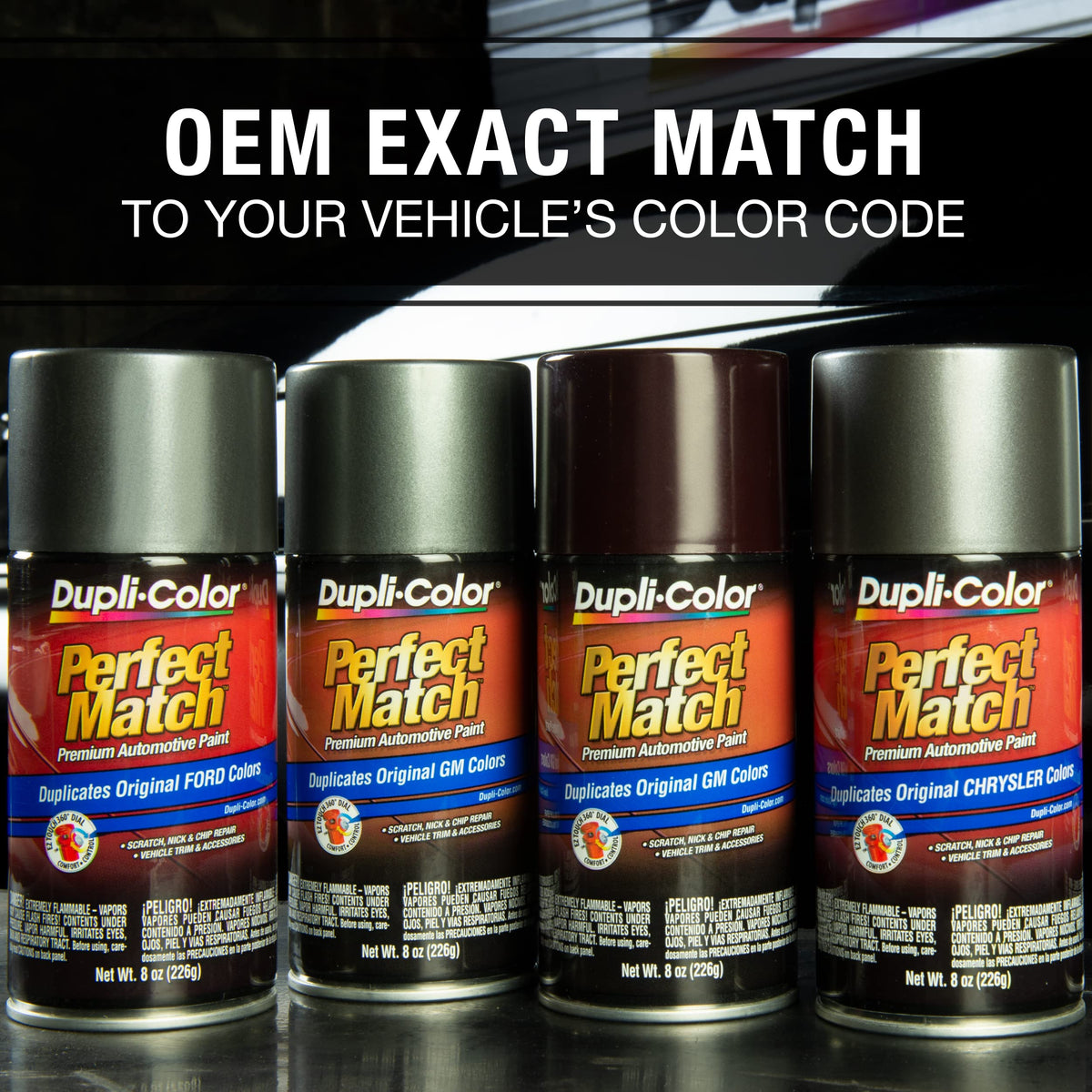 Dupli-Color 8 oz can next to a ruler showing compact size advantage