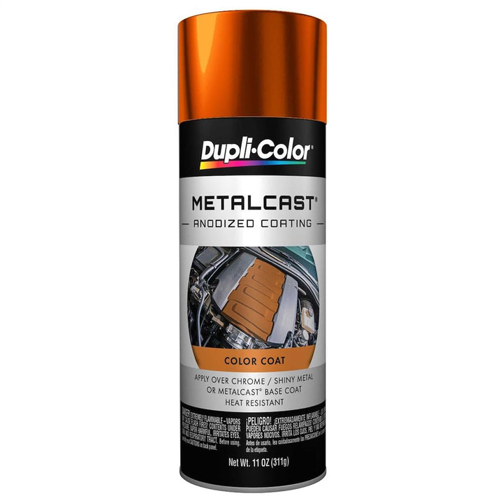 Dupli-Color Metalcast front view can showing label and orange copper finish benefit