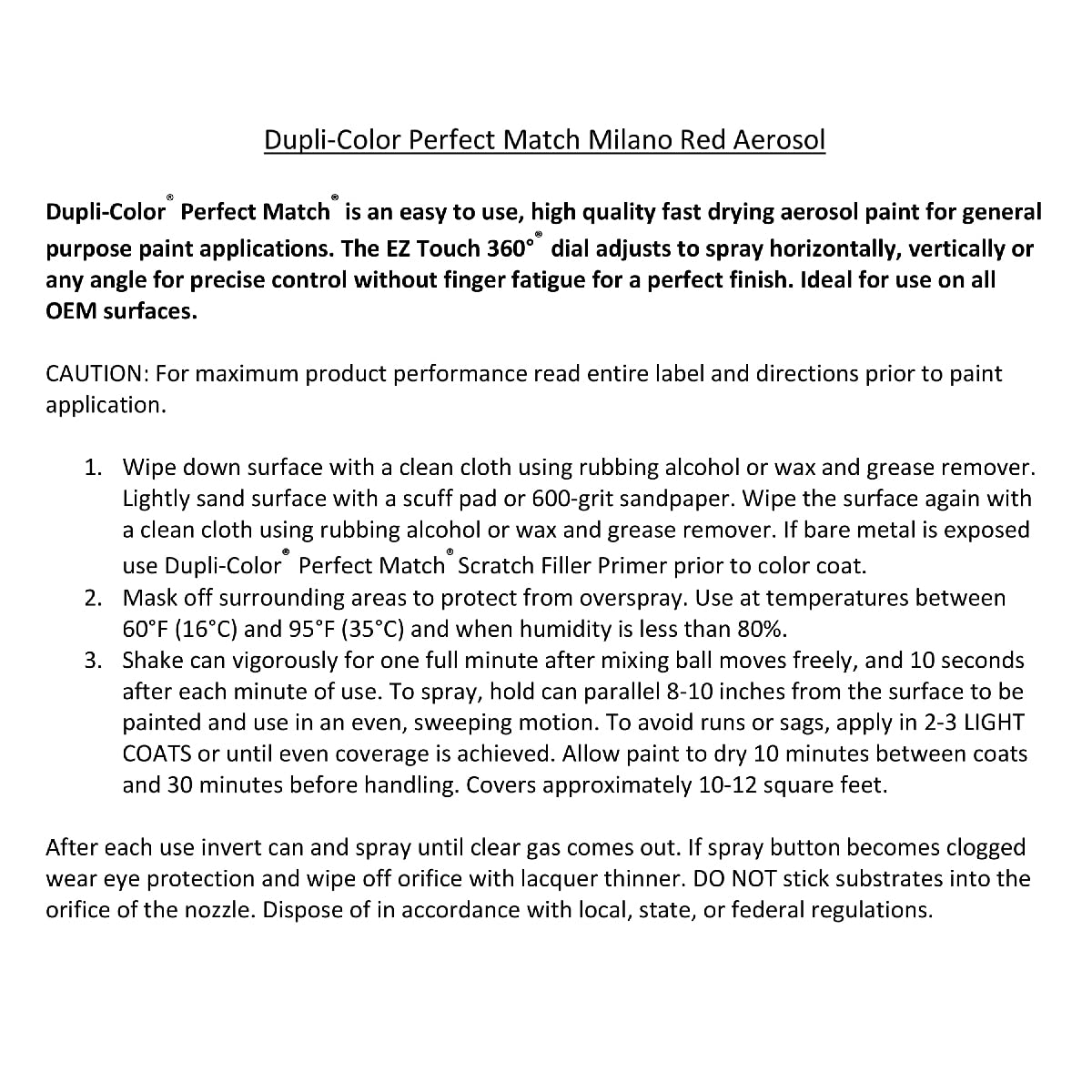 Dupli-Color Milano Red touch-up on a car trim demonstrating color match