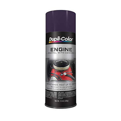 Dupli-Color aerosol can front view showing plum purple label and easy-use nozzle