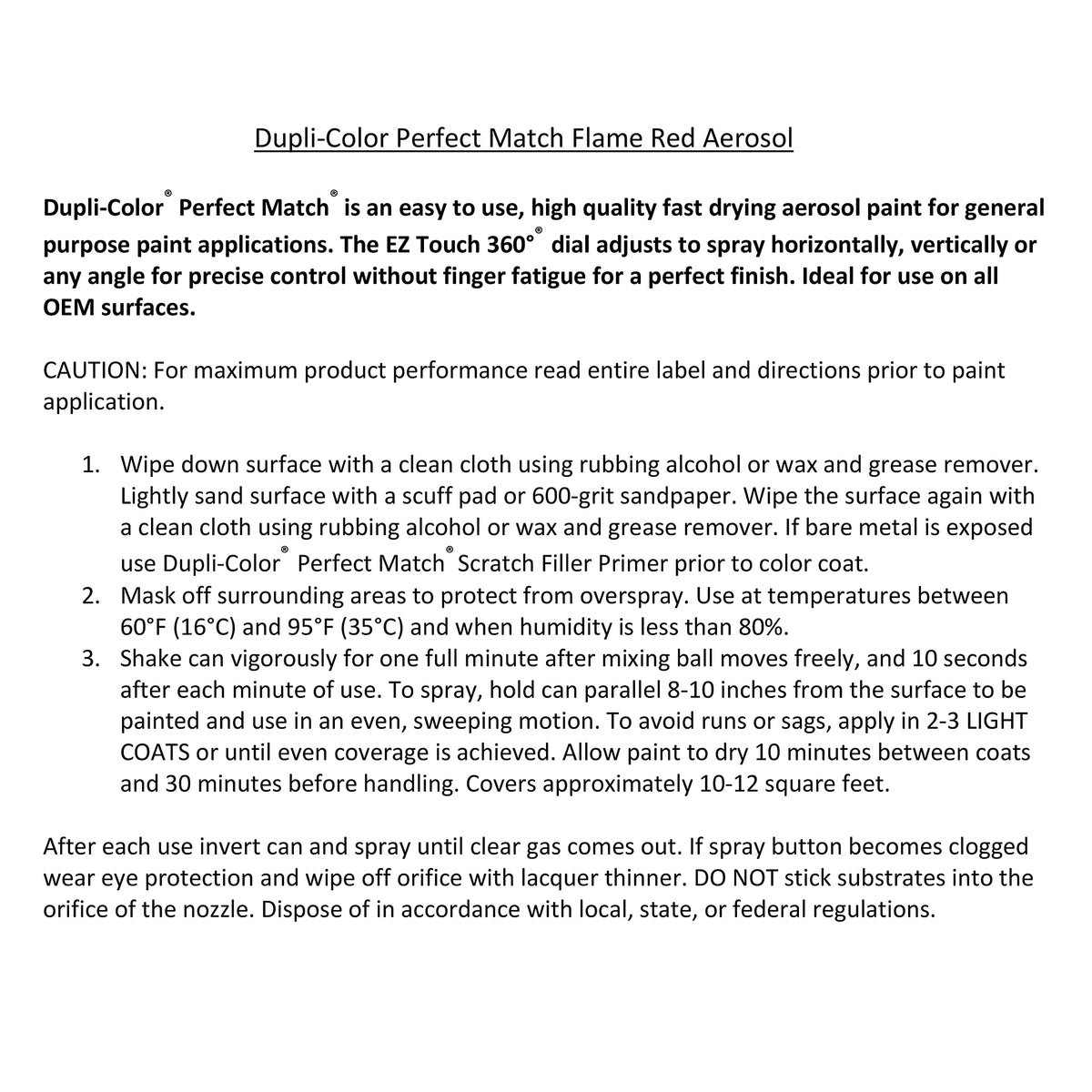 Dupli-Color PR4 used on a red Chrysler fender showing matched touch-up result