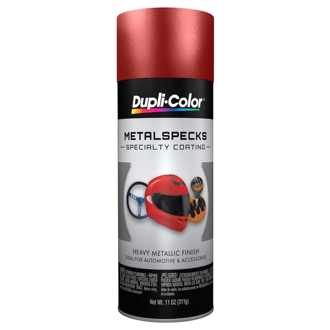 Dupli-Color Retro Red front can showing label and metallic finish effect