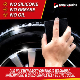 DURA-COATING label close-up showing product details and made in USA quality