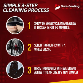 DURA-COATING Wheely Clean after-clean wheel showing restored gloss and shine