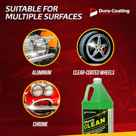 DURA-COATING Wheely Clean close-up foam action emphasizing lifting grime efficiently
