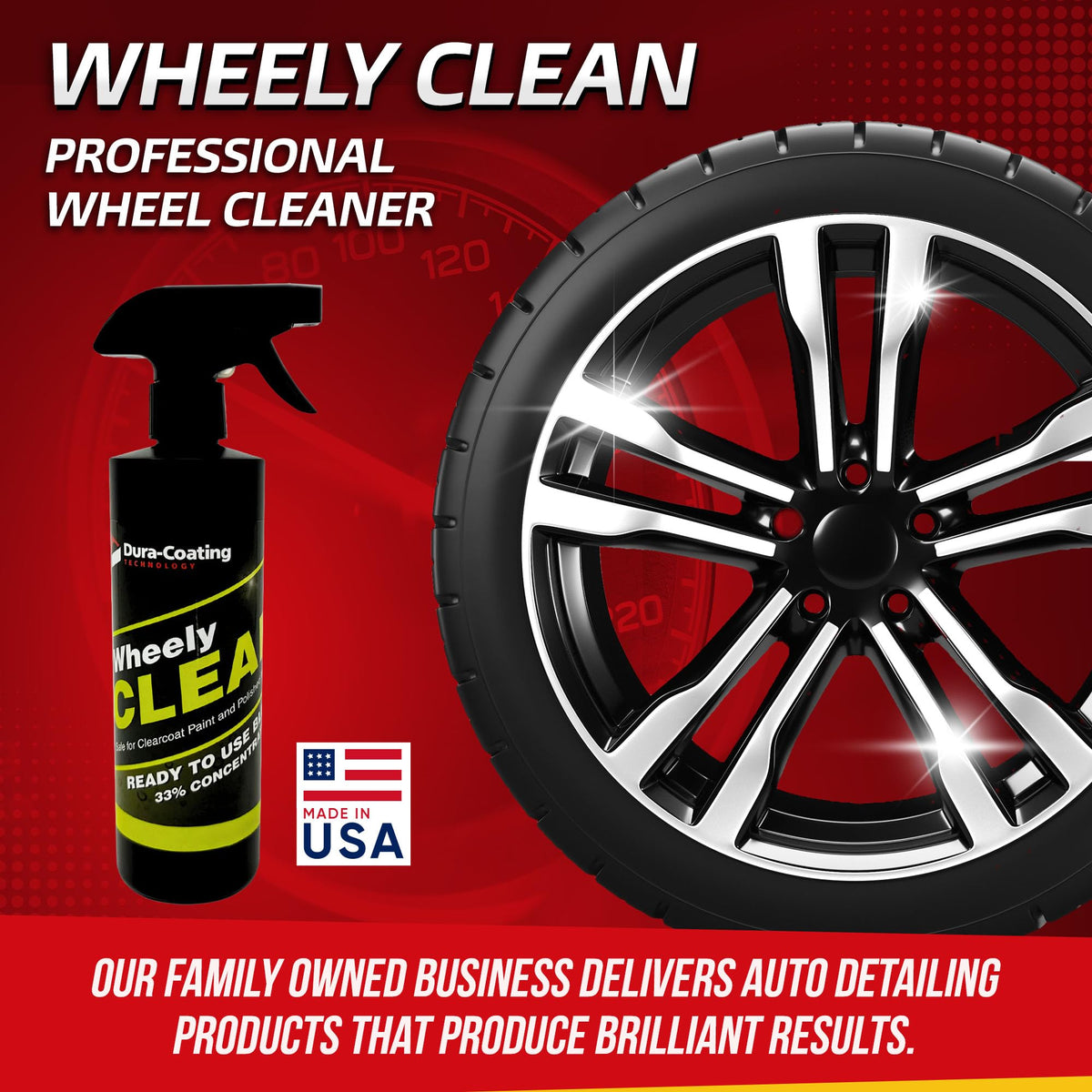 DURA-COATING TECHNOLOGY spraying Wheely Clean on wheel for fast brake dust action