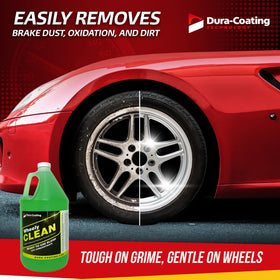 DURA-COATING Wheely Clean being sprayed on a wheel to loosen brake dust quickly