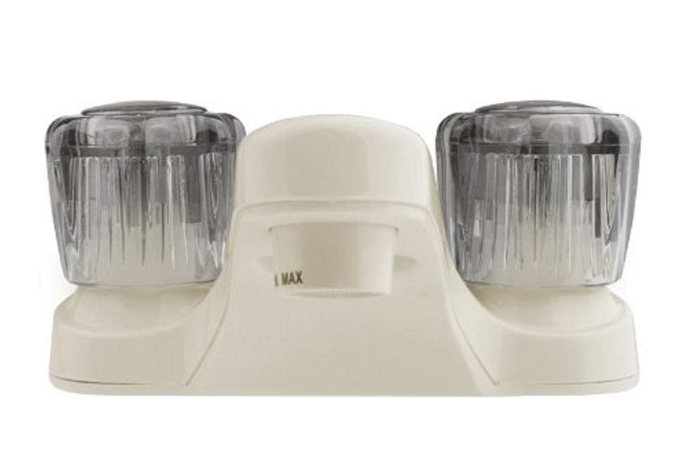 Dura Faucet aerator stream detail showing aerated 2 GPM flow conserving water