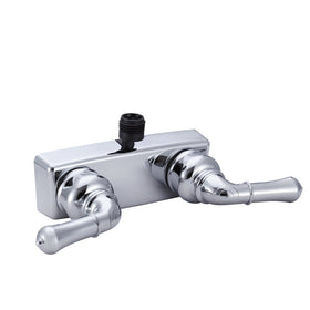 Dura Faucet front view showing chrome finish and dual handles for classic styling