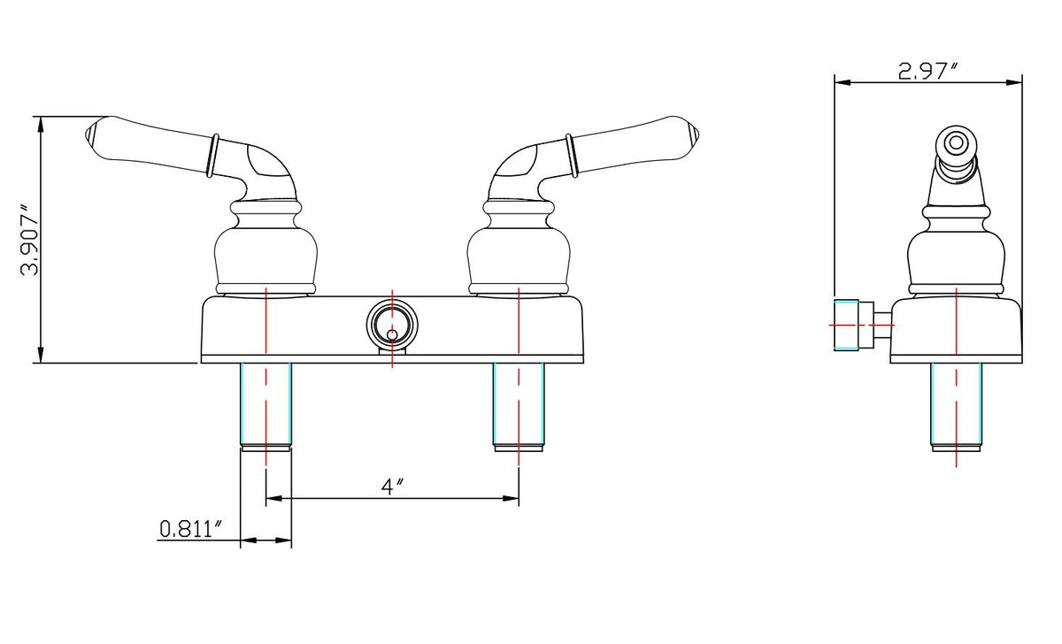Dura Faucet installed in RV shower showing space-saving design and clean look