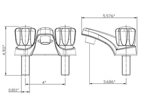 Dura Faucet side-by-side with ruler showing scale for fitment confirmation