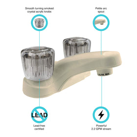 Dura Faucet side profile showing 5.6 inch depth and low-profile installation benefit