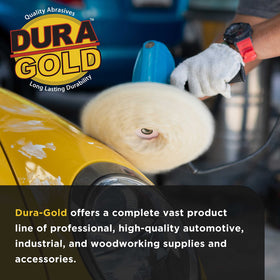 Dura-Gold pad polishing boat hull epoxy, indicates suitability for marine surface restoration