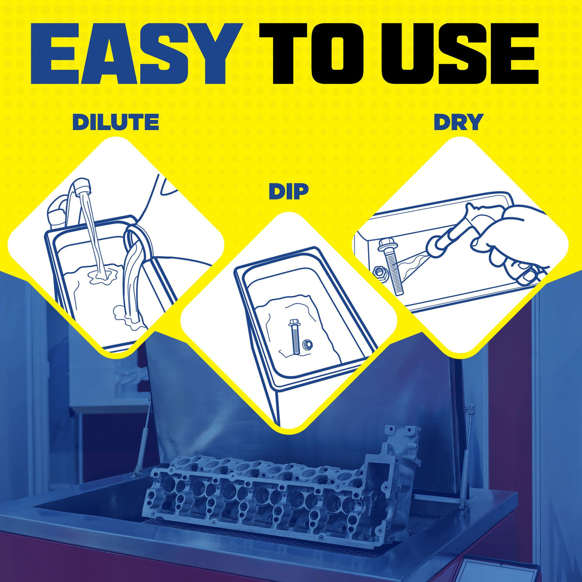 Durabasics cleaning sample parts including aluminum and brass showing safe results
