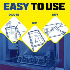 Durabasics cleaning sample parts including aluminum and brass showing safe results