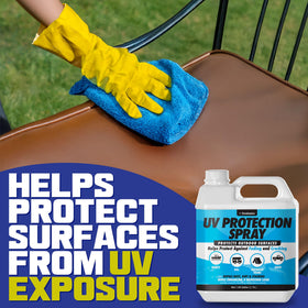 Durabasics applied to a vinyl patio chair demonstrating protection against cracking and stains