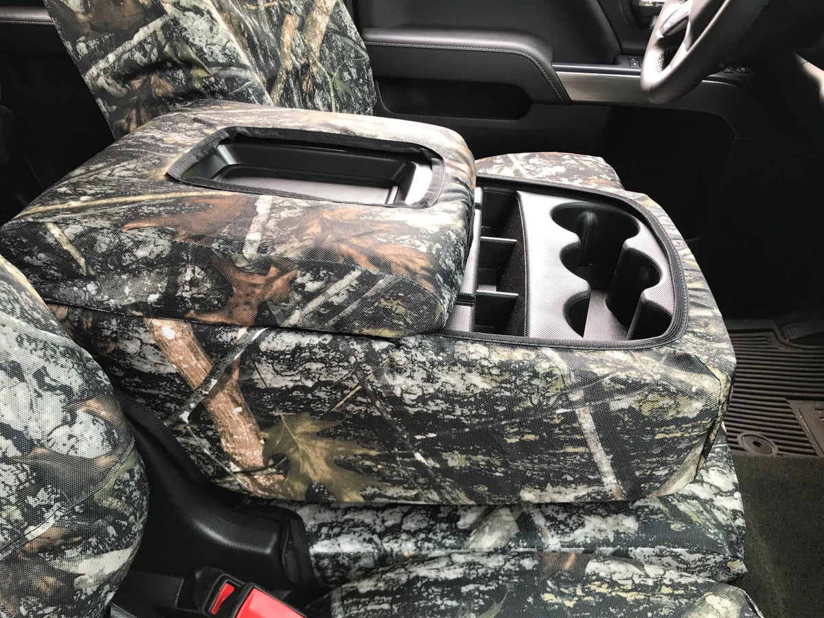 Durafit cover with center console open preserving access and convenience
