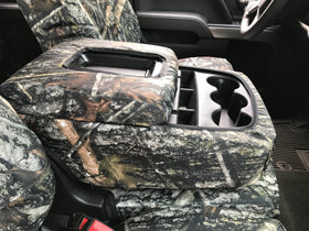 Durafit cover with center console open preserving access and convenience