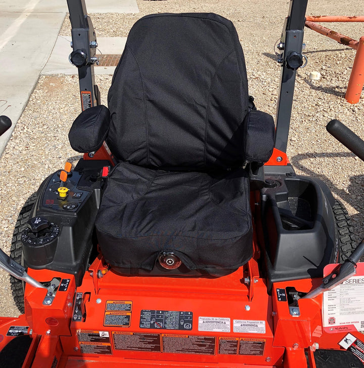 Durafit cover front on Kubota seat showing neat fit and cooler surface