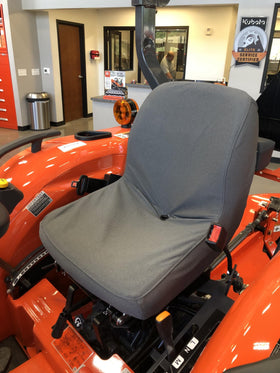 Durafit Seat Covers front view fitted on Kubota seat for durable protection