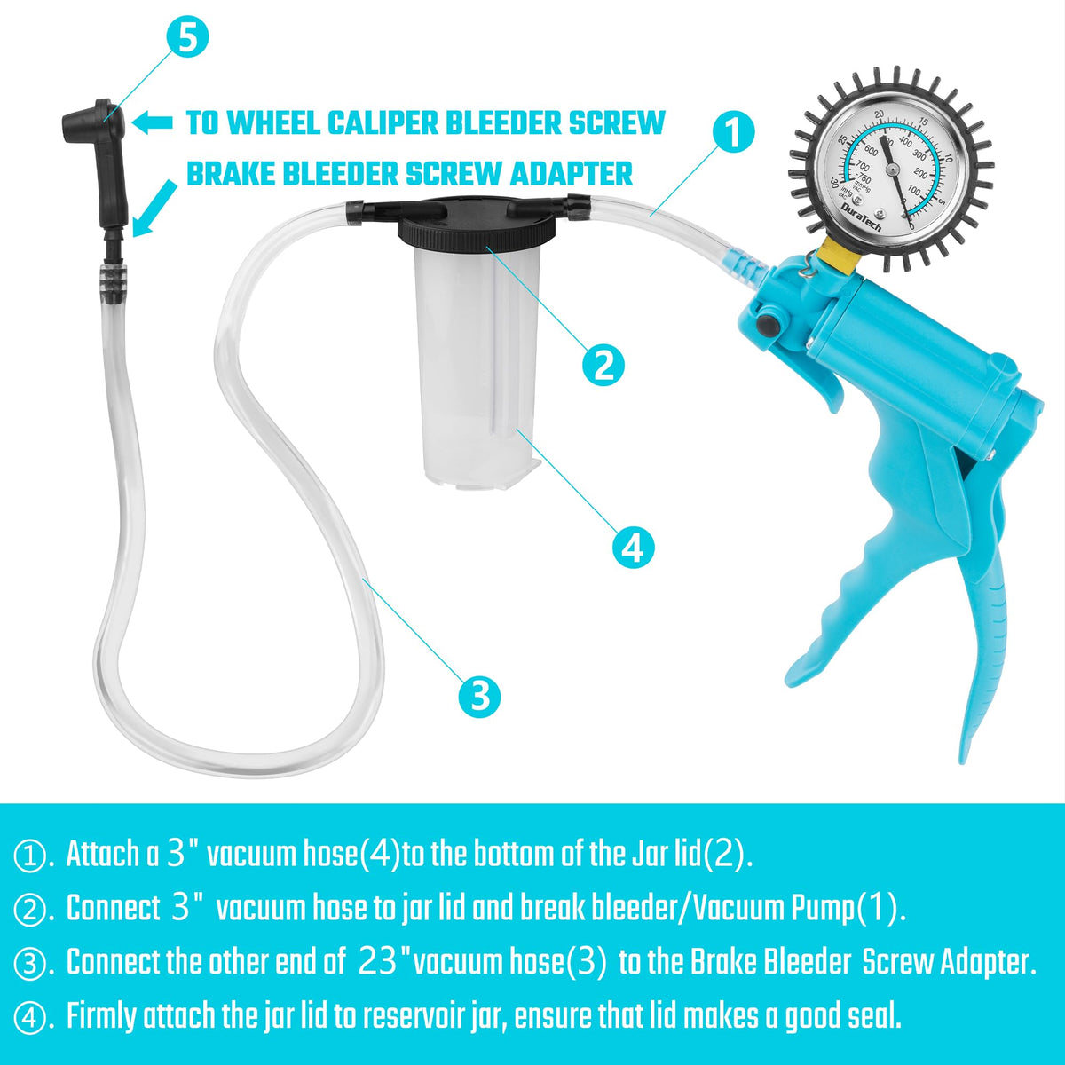 DURATECH assortment of adapters and connectors for varied bleeder nipples