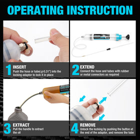 DURATECH fluid extractor in car engine bay enabling easy, low-mess fluid removal