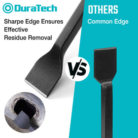 DURATECH close-up of sharp scraper edge demonstrating effective residue removal