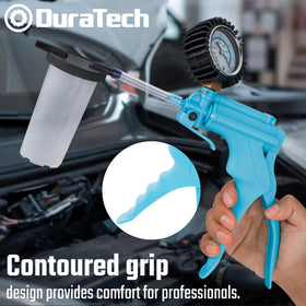DURATECH contoured handle detail for comfortable, non-slip pumping