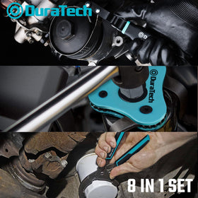 DURATECH set in use inside an engine bay showing swivel head access and better reach