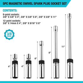 DURATECH length comparison of 4, 6, 8, 11-inch sockets for deep reach