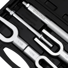 DURATECH forks laid next to ruler showing included sizes for accurate selection