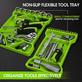 DURATECH small tray closeup of grooves and corner grid keeping fasteners contained