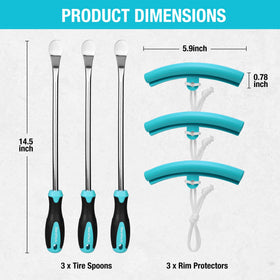 DURATECH close-up of 14.5-inch chrome tire spoons showing durable Cr-V finish