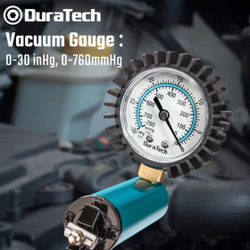 DURATECH vacuum gauge dial showing clear readings for diagnostics
