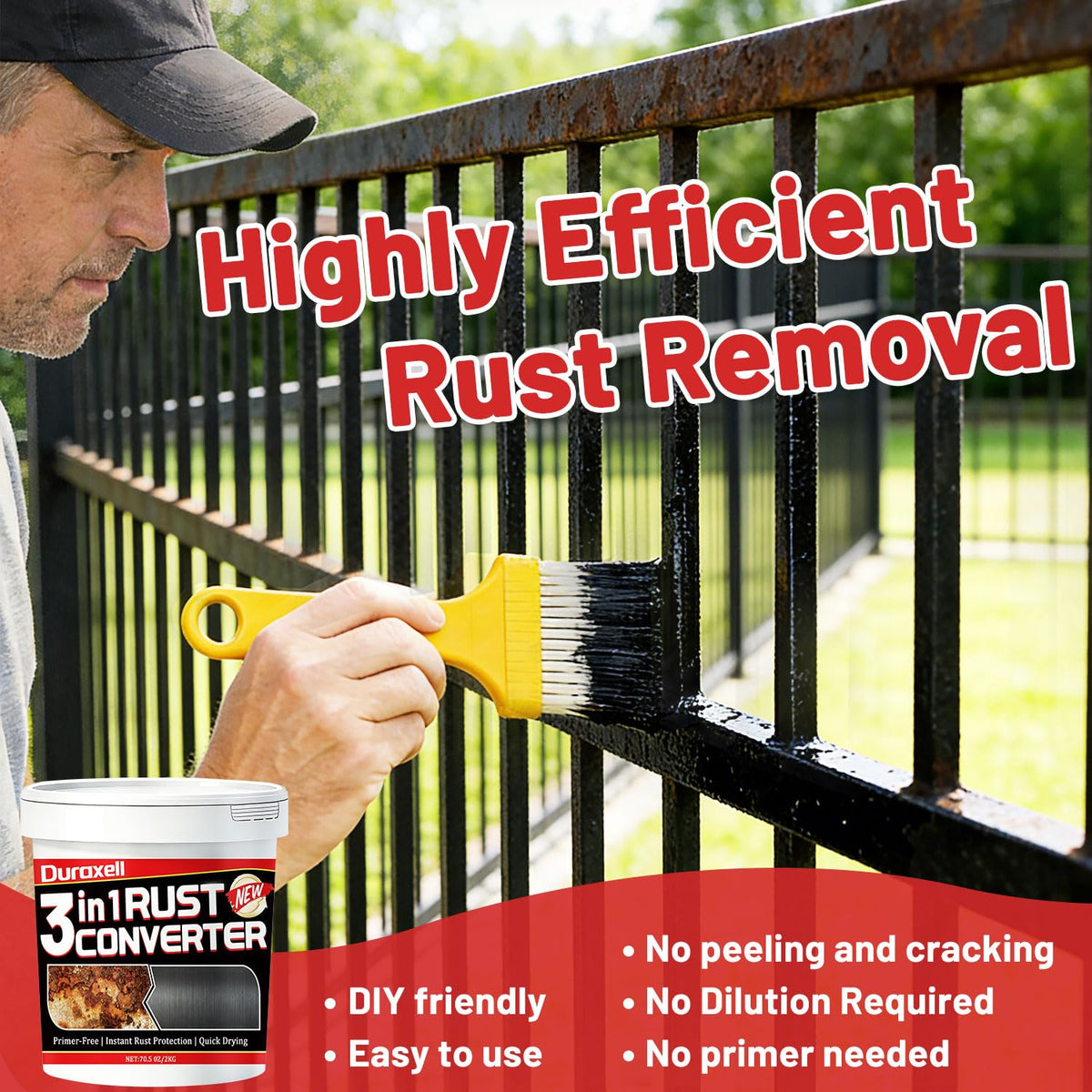 Duraxell brush and gloves included in kit for easy application