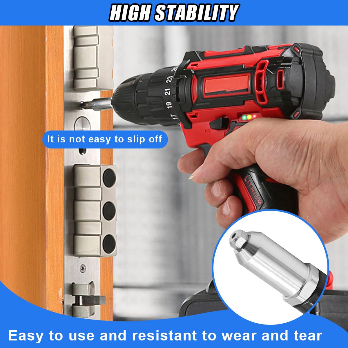 DUSCOKE adapter beside rivets showing scale and correct head sizes for accurate selection
