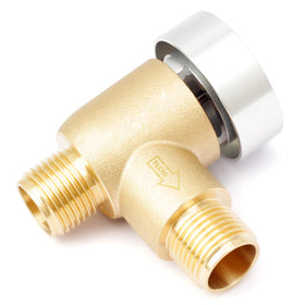 Dusledel brass check valve front view showing durable construction and reliable protection